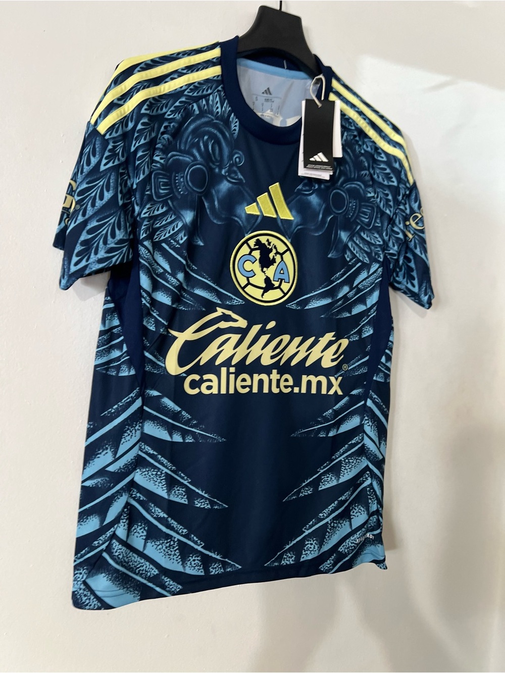 adidas Navy & Light Blue Graphic Club Soccer Jersey with Yellow Accents